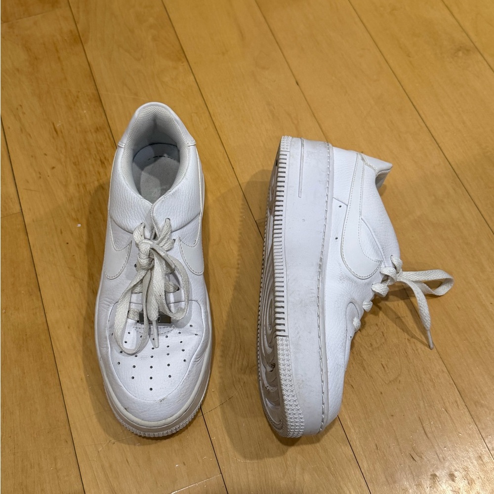Nike Air Force One Platform White Sneakers
